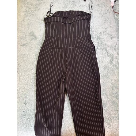 Express Pants - Express Black Pinstripe Women's Jumpsuit Size US 10 Made in Vietnam